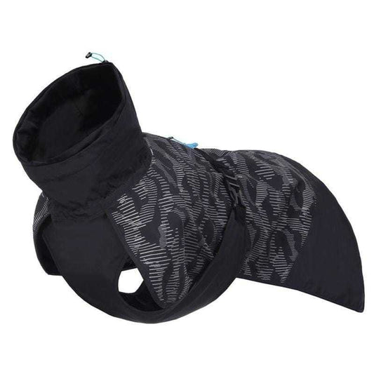 Black reflective Icepeak Strike Raincoat for dogs with adjustable fit and water-repellent fabric