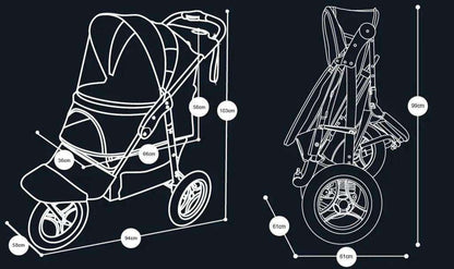 InnoPet Adventure Dog Stroller with all-terrain wheels and spacious ventilated cabin for small to medium dogs