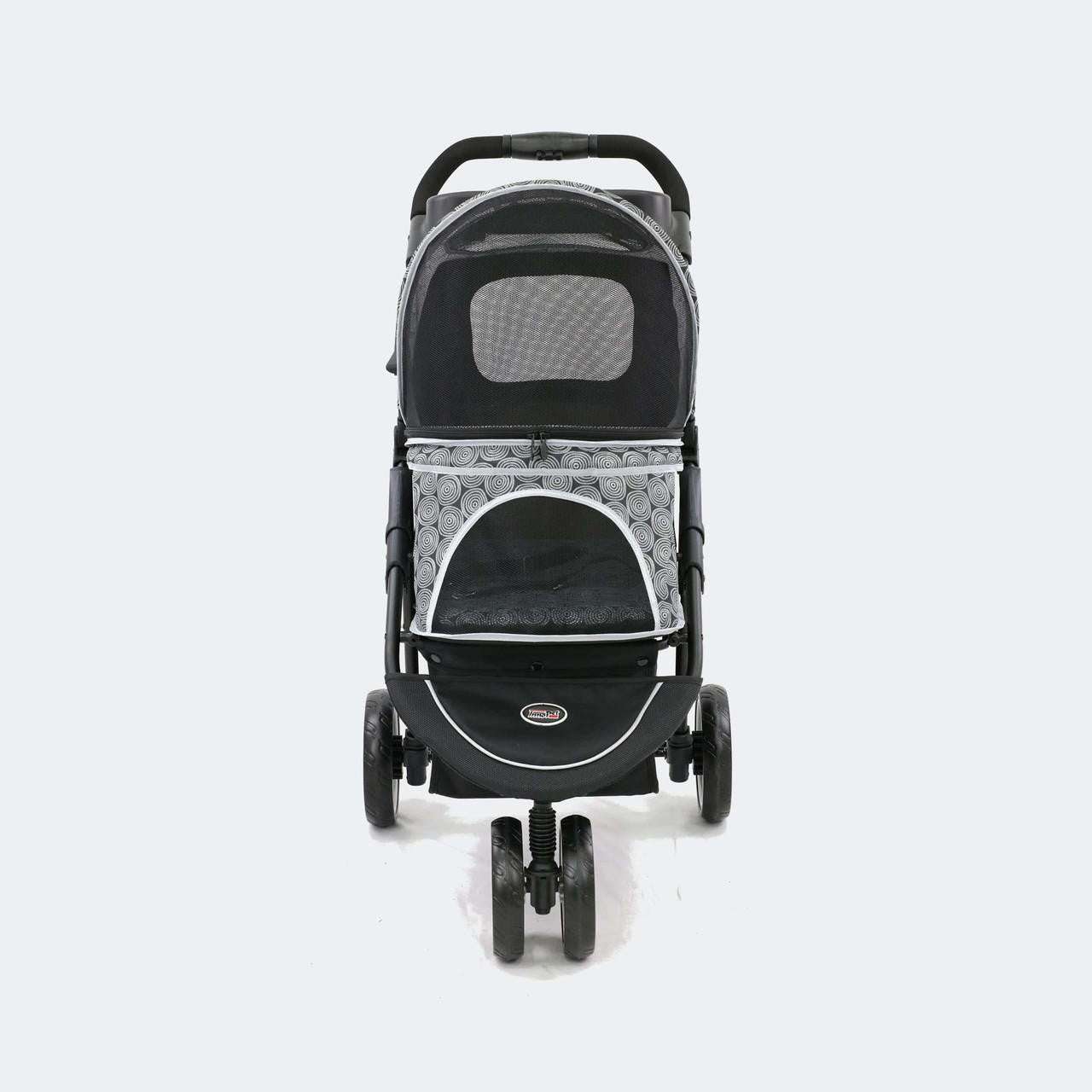 InnoPet Allure dog and pet pram in onyx with three wheels, safety features, and collapsible canopy for small and medium pets