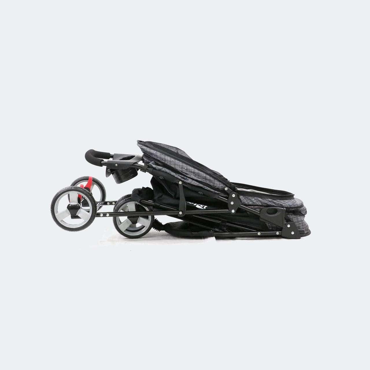 Innopet® Avenue Dog & Cat Pram with rain cover in shiny grey, lightweight stroller for small pets with swivel front wheel and storage compartments
