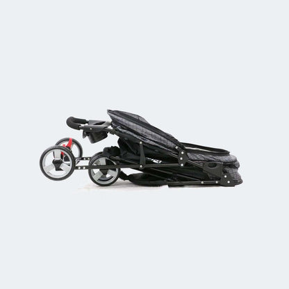 Innopet® Avenue Dog & Cat Pram with rain cover in shiny grey, lightweight stroller for small pets with swivel front wheel and storage compartments