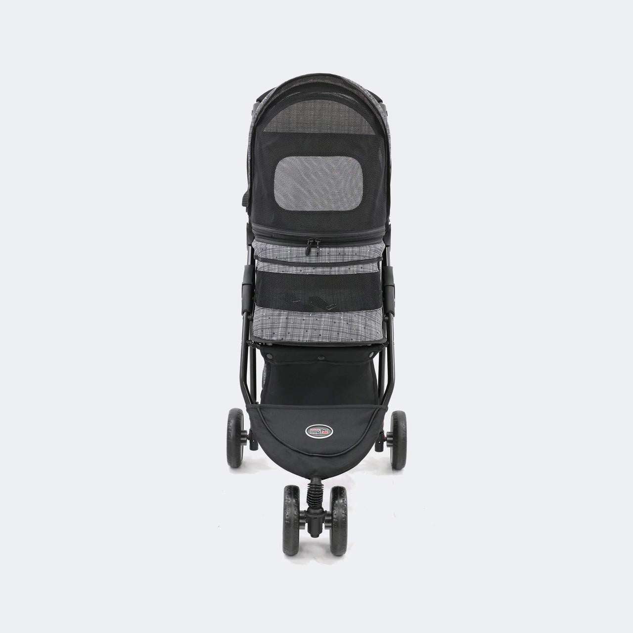 Innopet® Avenue Dog & Cat Pram with rain cover, swivel front wheel, and spacious interior for small pets