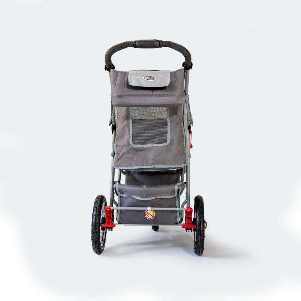 Innopet Comfort AIR ECO dog stroller and pet pram in black and grey with air-filled tyres and mesh windows