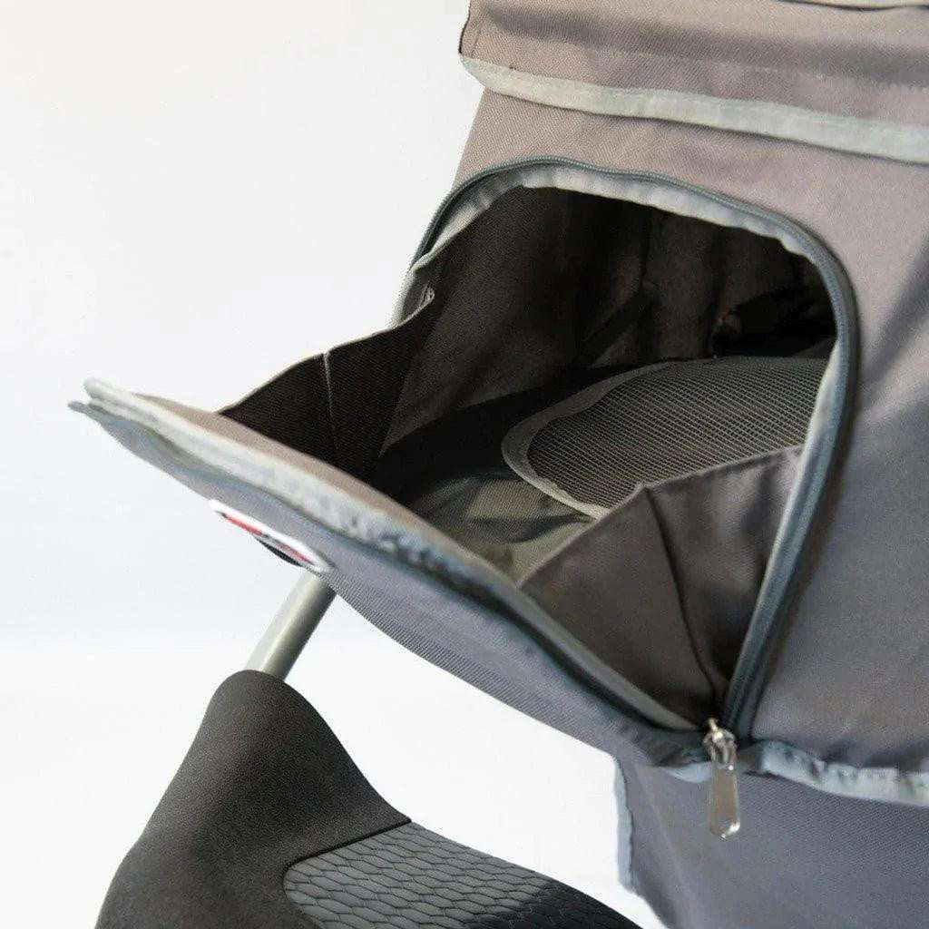 Innopet Comfort AIR ECO dog stroller and pet pram in black and silver with mesh windows and air-filled tires