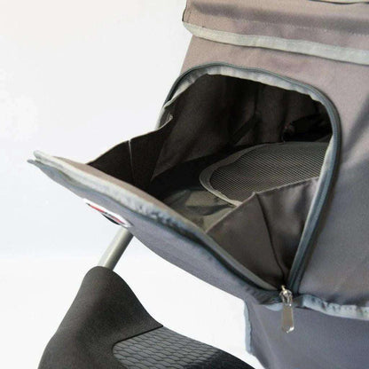 Innopet Comfort AIR ECO dog stroller and pet pram in black and silver with mesh windows and air-filled tires