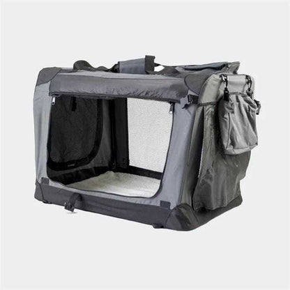 InnoPet Folding Fabric travel pet crate with soft sheepskin cushion and secure folding structure for small pets