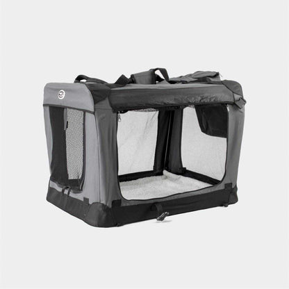 InnoPet Folding Fabric Travel Pet Crate with soft sheepskin cushion and secure folding structure for small dogs