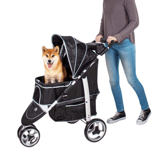Innopet Monaco Dog & Pet Stroller with mesh canopy, ergonomic handlebar, storage basket, and free rain cover