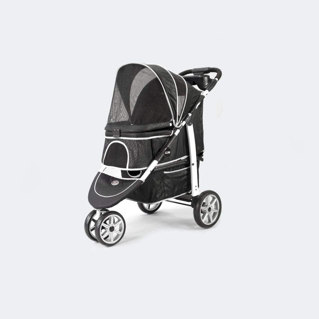Innopet Monaco Dog & Pet Stroller with lightweight aluminum frame, three-wheel design, ergonomic handlebar, and free rain cover