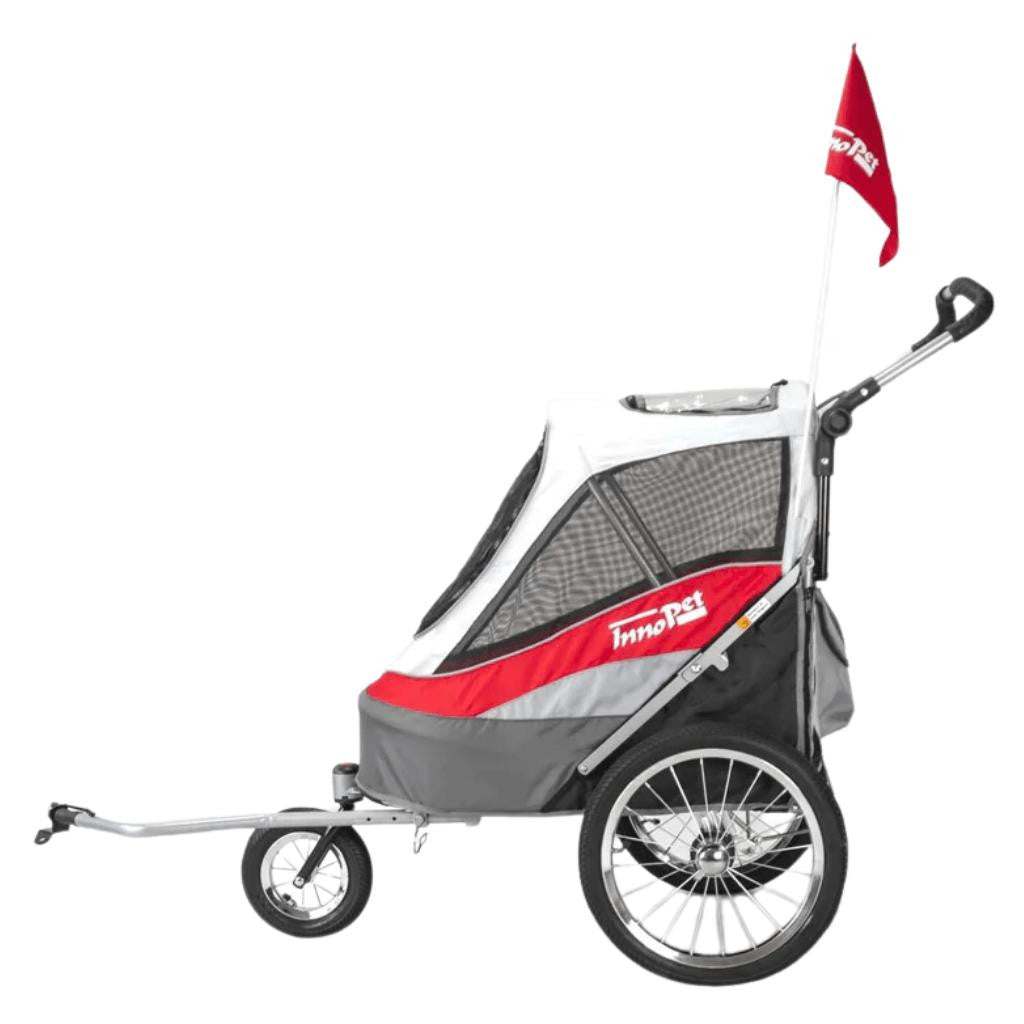 InnoPet Sporty Deluxe dog pram and bike trailer with air-filled tires and rain cover