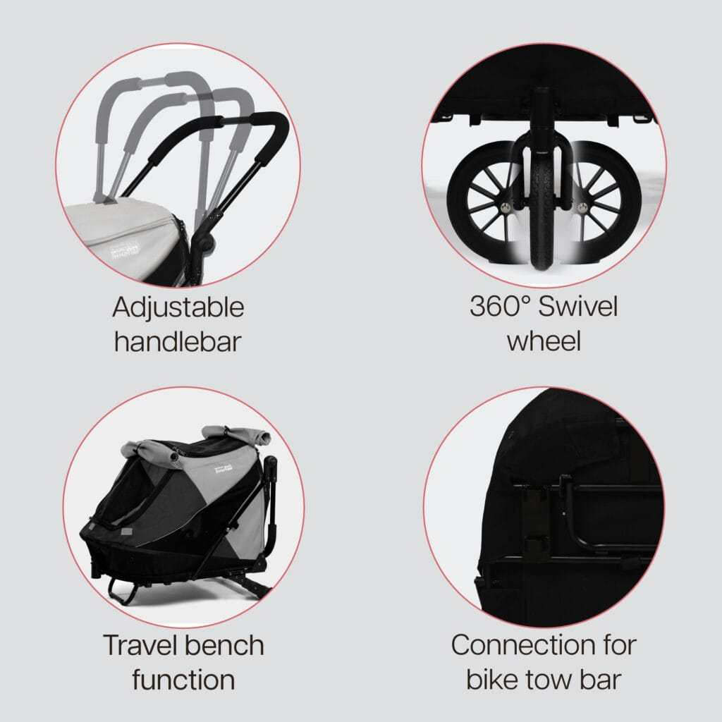 Innopet Noah Pet Stroller in two colors, lightweight and foldable design for small to medium pets.