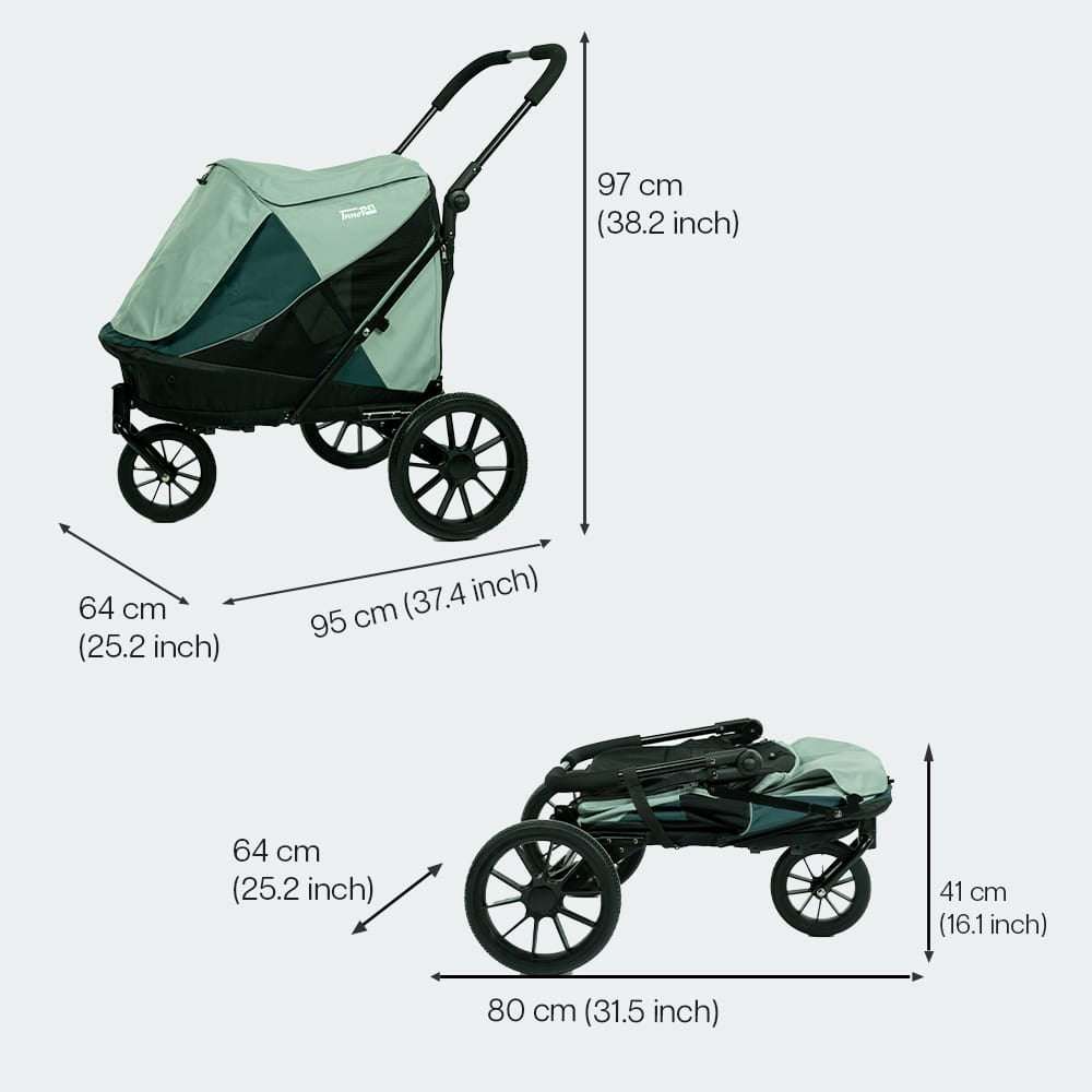 Innopet Noah Pet Stroller in two colors, lightweight and foldable with mesh panels for small to medium pets