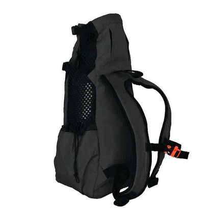 K9 Sports Sack Air 2 dog backpack in grey, designed for small to medium dogs with ventilated panels and adjustable straps