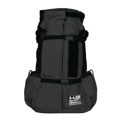 K9 Sports Sack Air 2 dog backpack in grey with mesh panels and adjustable straps for small to medium dogs