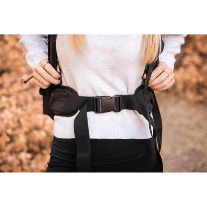 Black Knavigate dog backpack carrier by K9 Sports Sack with adjustable frame and padded hip belt