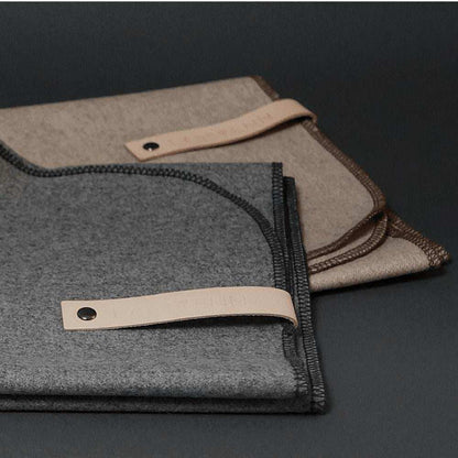 ÅSNEN Luxury Dog Blanket by Labbvenn featuring soft wool fabric and genuine leather label