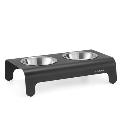 Rico Luxury Pet Bowl in minimalist aluminum design with stainless steel bowls in four matte colors