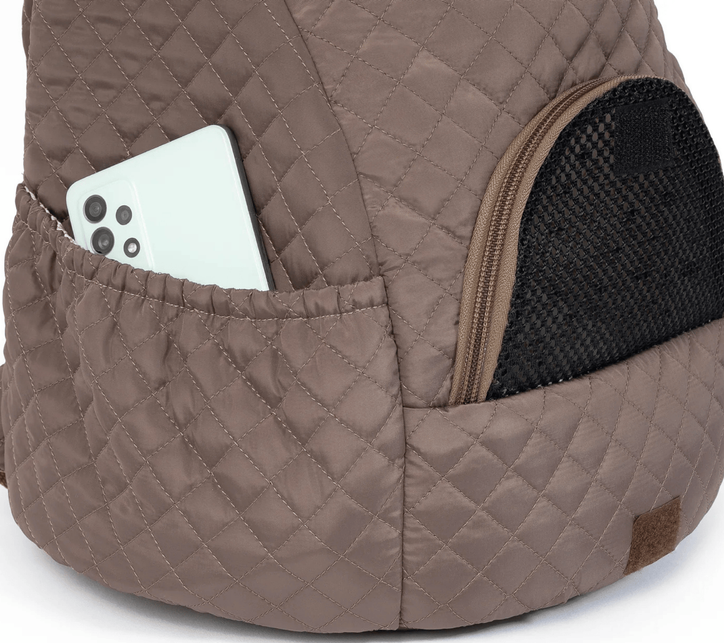 Muffin & Berry Front Carrier for Pets with breathable fabric, safety leash, and adjustable straps for small dogs and cats