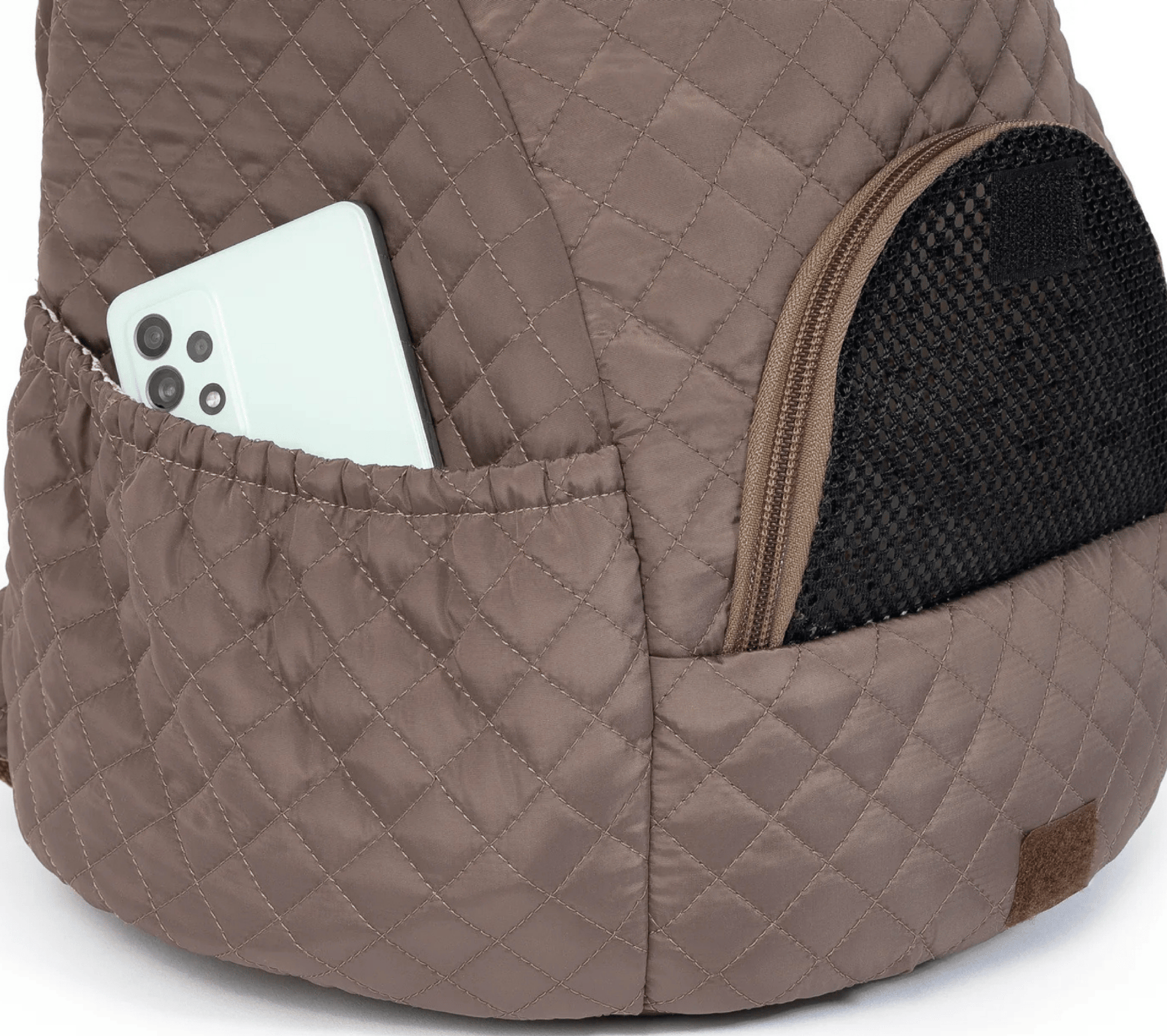 Muffin & Berry Front Carrier for Pets with breathable fabric, safety leash, and adjustable straps for small dogs and cats