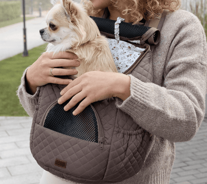 Muffin & Berry Front Carrier for Pets with adjustable straps and breathable fabric for small dogs and cats