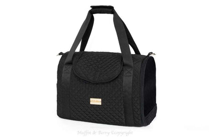Muffin & Berry House Carrier black soft-sided pet carrier with mesh windows and detachable shoulder strap