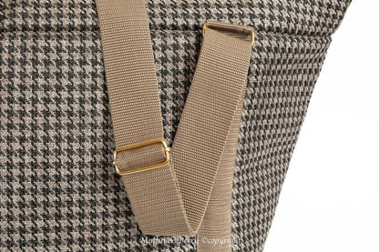 Muffin & Berry Soft Carrier brown handmade pet carrier with adjustable straps and removable pillow