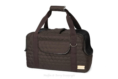 Muffin & Berry Hazel Travel Carrier for Pets with breathable mesh and secure zip closure in black