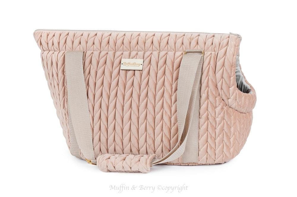 Muffin & Berry Muffin & Berry Velour Soft Luxury Dog Carrier - Antoinette Velour Pet Carrier Antoinette – Extra Long | Elegant & Practical – Pets Own Us