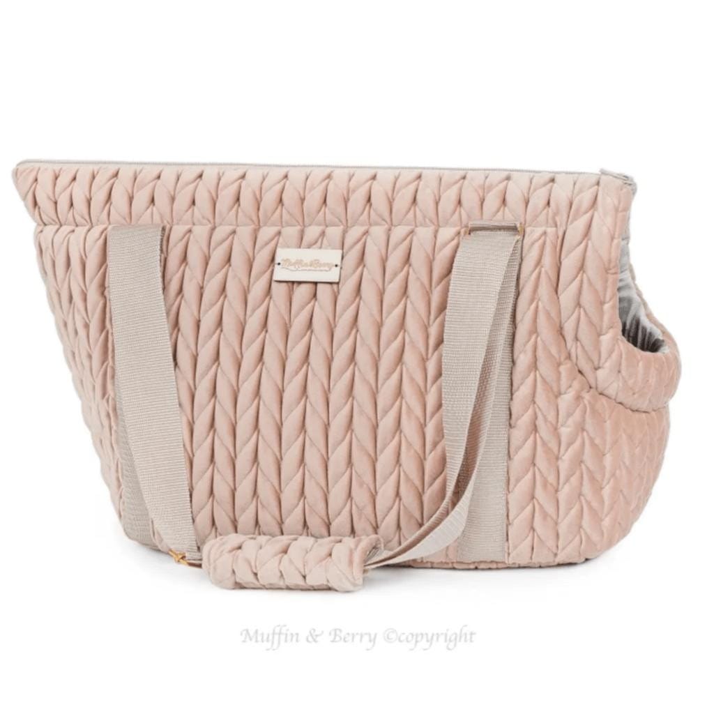 Muffin & Berry Muffin & Berry Velour Soft Luxury Dog Carrier - Antoinette Velour Pet Carrier Antoinette – Extra Long | Elegant & Practical – Pets Own Us