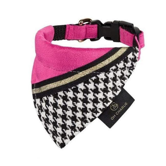 Oh Charlie Fashion Bandana by Oh Charlie - Pink /Black   Pets Own Us