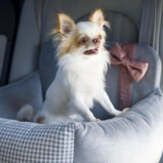 Oh Charlie Finessa Dog Car Seat by Oh Charlie - Pink & Grey   Pets Own Us