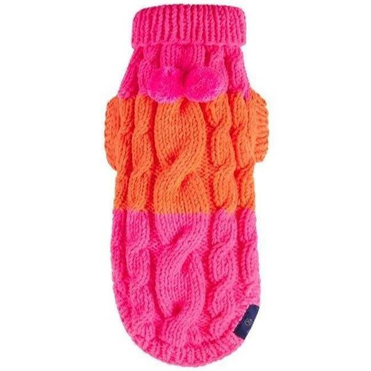 Oh Charlie Knitted Sweater LUXURY Neon Rush by Oh Charlie - Neon Orange / Neon Pink   Pets Own Us