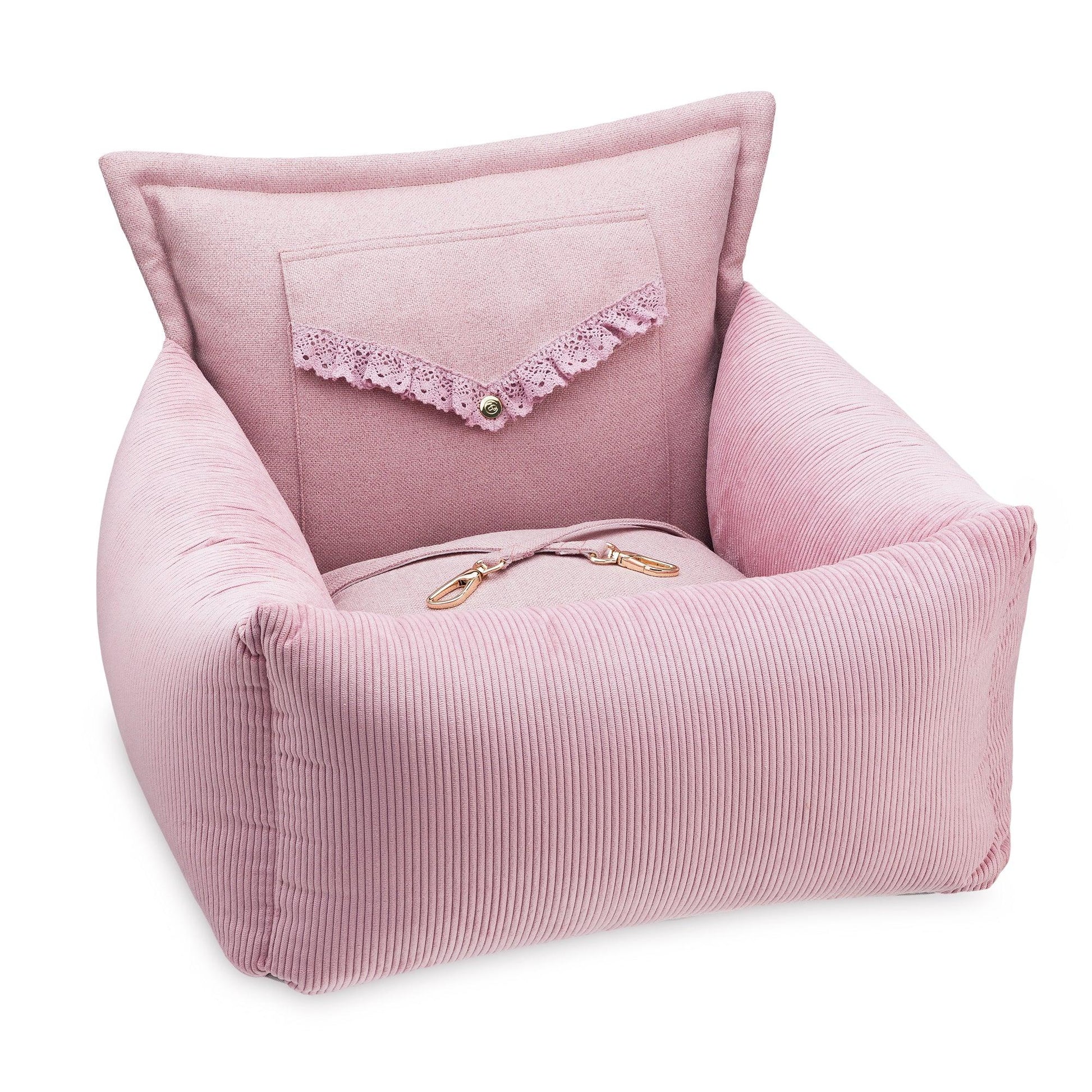 Oh Charlie Luxury Dog Car Seat | Mademoiselle by Oh Charlie Luxury Dog Car Seat | Mademoiselle Pink by Oh Charlie