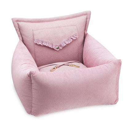 Oh Charlie Luxury Dog Car Seat | Mademoiselle by Oh Charlie Luxury Dog Car Seat | Mademoiselle Pink by Oh Charlie