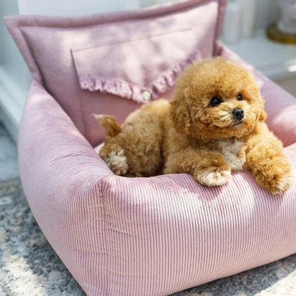 Oh Charlie Luxury Dog Car Seat | Mademoiselle by Oh Charlie Luxury Dog Car Seat | Mademoiselle Pink by Oh Charlie