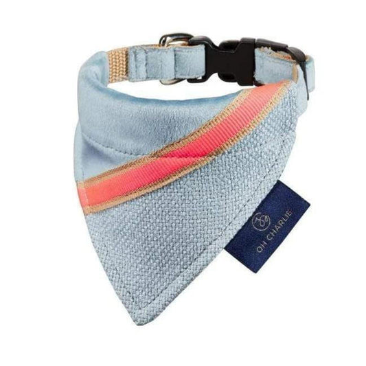 Oh Charlie Neville Bandana by Oh Charlie - Celeste/Neon Orange   Pets Own Us
