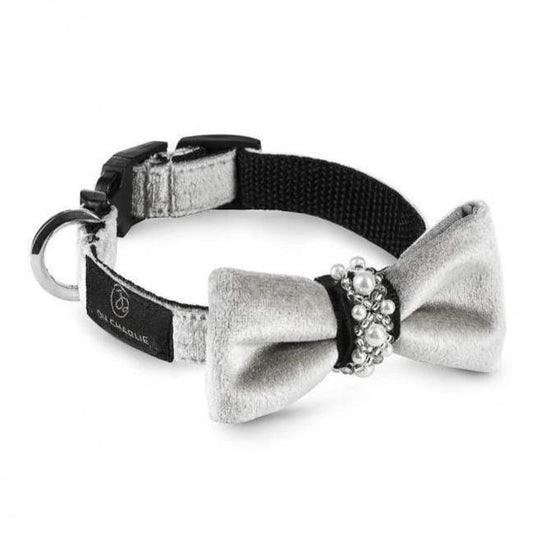 Oh Charlie Pearls Bowtie by Oh Charlie - Beige/Silver   Pets Own Us