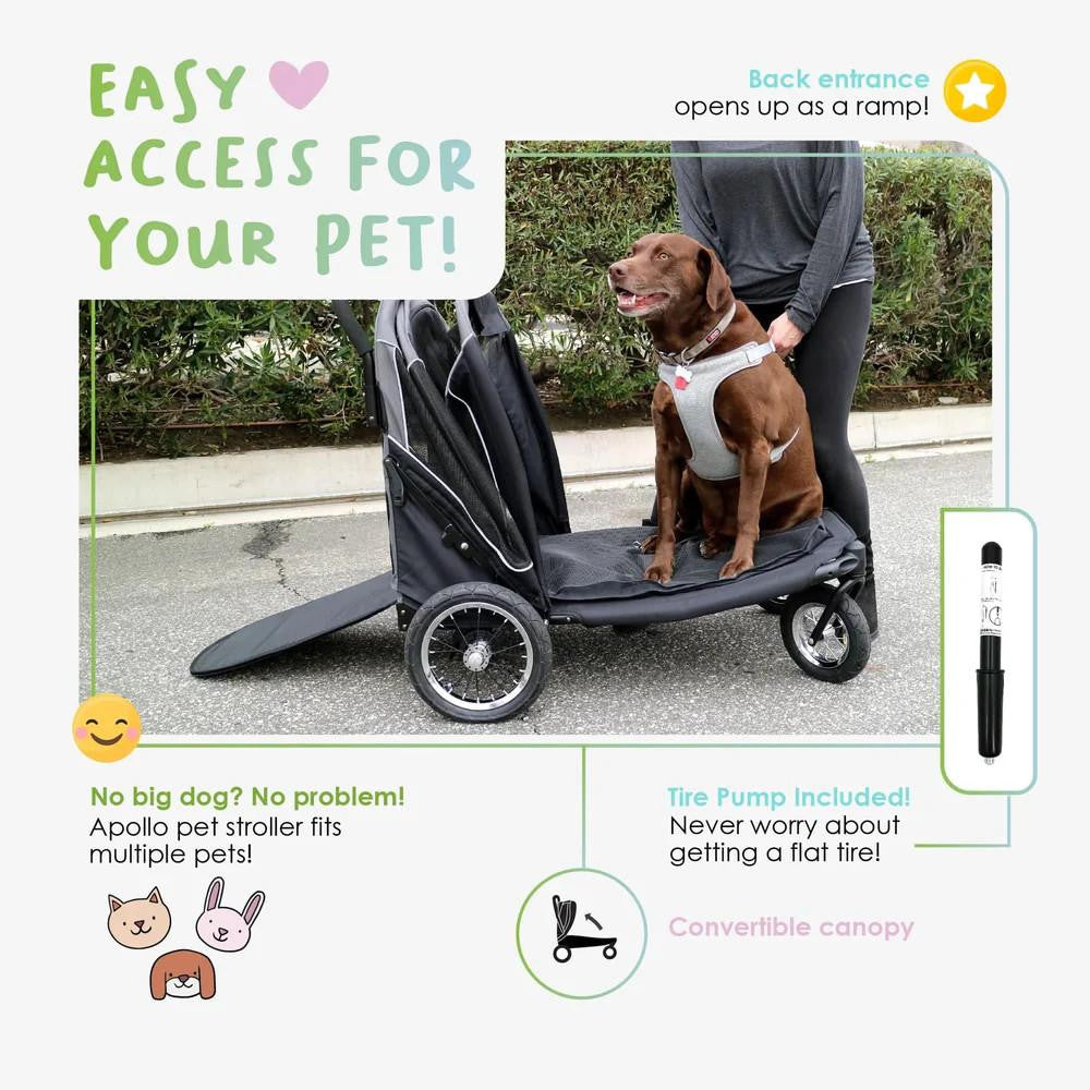  Petique Apollo Elite Pet & Dog Stroller | Bike Trailer | Free Rain Cover & Pump  PET-AP Pets Own Us