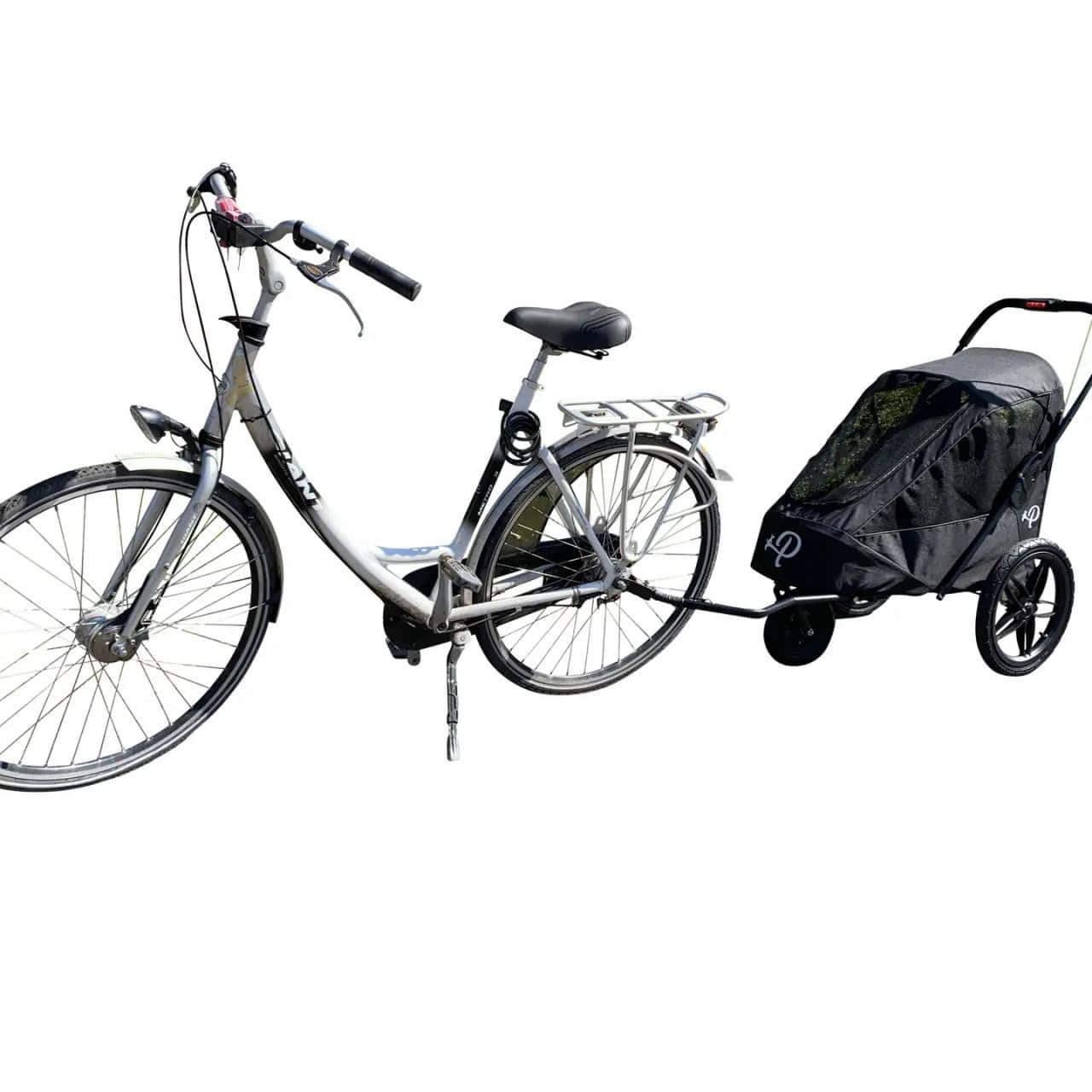 Petique Breeze Pet Jogger black dog stroller with mesh windows and all-terrain wheels for dogs under 35kg