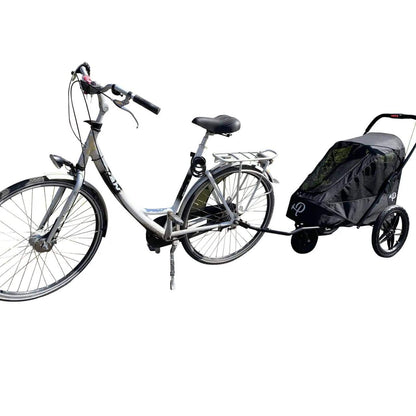 Petique Breeze Pet Jogger black dog stroller with mesh windows and all-terrain wheels for dogs under 35kg