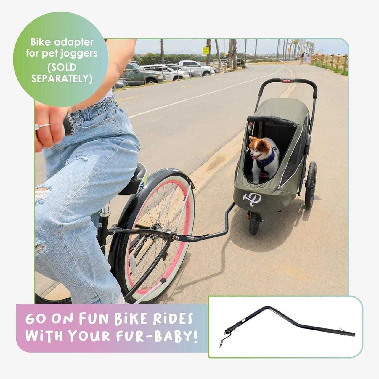Petique Breeze Pet Jogger black dog stroller with mesh windows and all-terrain wheels for dogs up to 35kg
