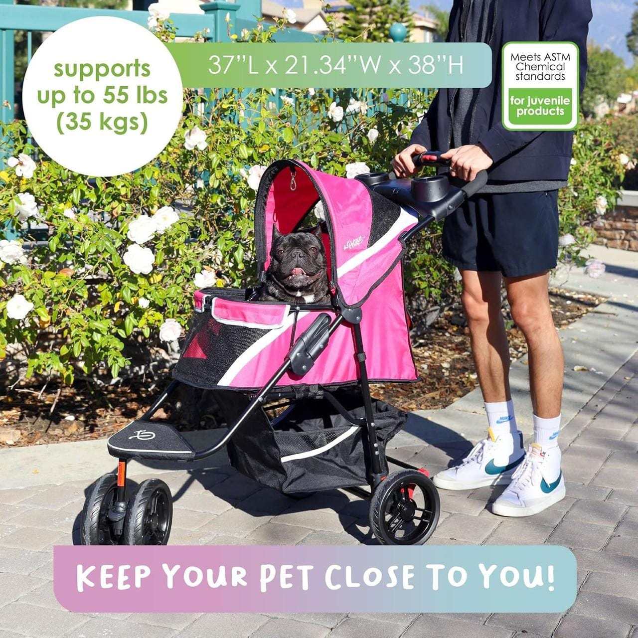 Petique Petique Revolutionary Dog Stroller | 3 Colours Ultimate Petique Revolutionary Pet Stroller – Lightweight, Durable & Travel-Friendly