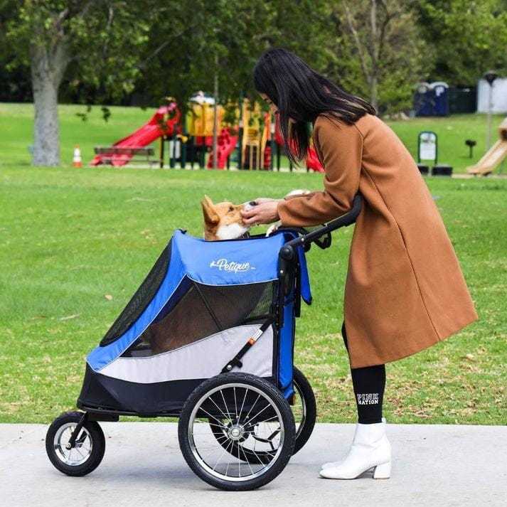 Petique Trailblazer Pet Jogger stroller and bike trailer for dogs under 35kg in three colors