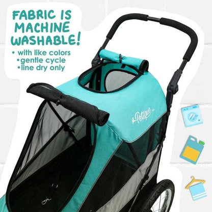 Petique Trailblazer Pet Jogger versatile stroller, bike trailer, and jogger for dogs under 35kg in three colors