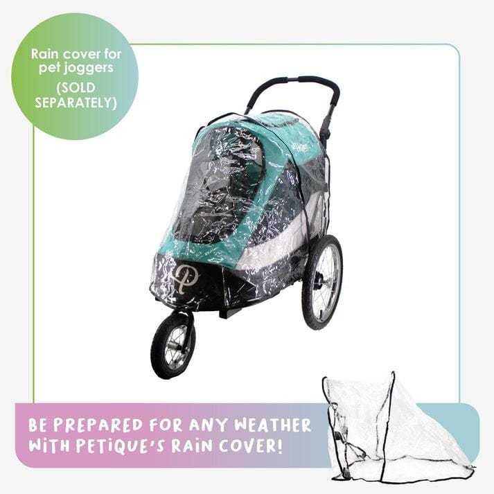 Petique Trailblazer Pet Jogger in red for dogs up to 35kg, versatile pet stroller, bike trailer and jogger with mesh windows and durable wheels