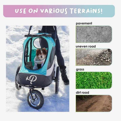 Petique Trailblazer Pet Jogger stroller, bike trailer, and jogger for dogs up to 35kg in 3 colors