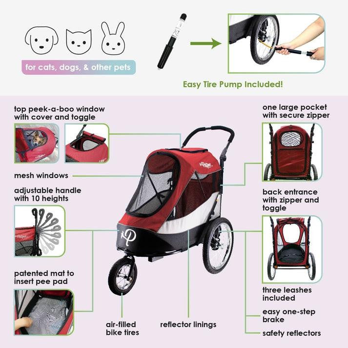  Petique Trailblazer Pet Jogger | The Ultimate Pet Stroller, Bike Trailer & Jogger | Neptune  JG03510005 Pets Own Us
