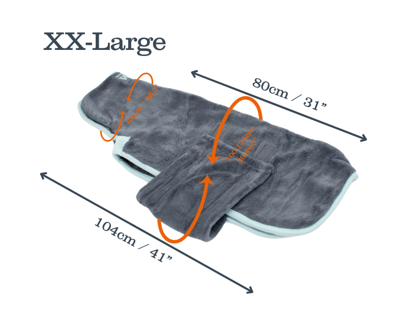 Henry Wag Microfibre Drying Coat in grey made from 80% recycled polyester, ultra-absorbent and quick-drying with adjustable belly strap and lead access slot