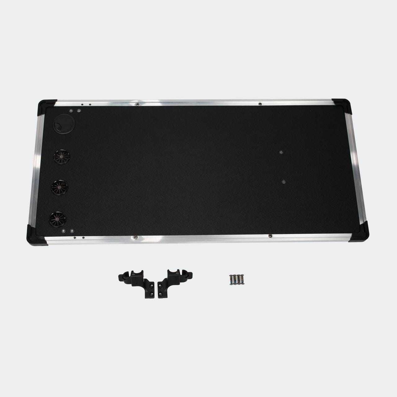 InnoPet Sporty Evolution Dog Trailer grooming table with black anti-skid surface and brush openings
