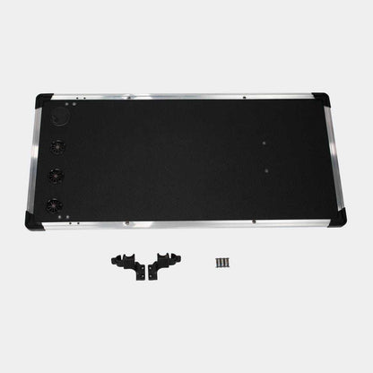 InnoPet Sporty Evolution Dog Trailer grooming table with black anti-skid surface and brush openings